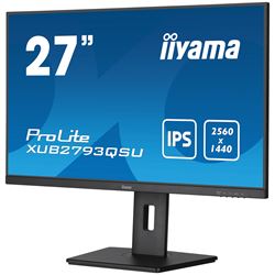 iiyama ProLite XUB2793QSU-B7 monitor, Height Adjustable, 3-side borderless, IPS, WQHD res, 100hz, HDMI, DisplayPort, Flicker free and Blue light reducer, 100 hz, USB hub thumbnail 4