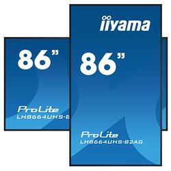 iiyama ProLite LH8664UHS-B2AG 86", 24/7, 4K, IPS, HDMI, landscape/portrait, Wifi, Android OS, signal FailOver, 500cd/m² high brightness, Anti-Glare thumbnail 2