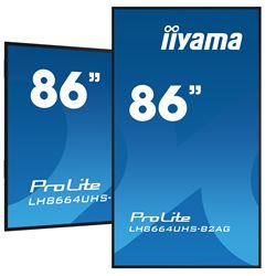 iiyama ProLite LH8664UHS-B2AG 86", 24/7, 4K, IPS, HDMI, landscape/portrait, Wifi, Android OS, signal FailOver, 500cd/m² high brightness, Anti-Glare thumbnail 3