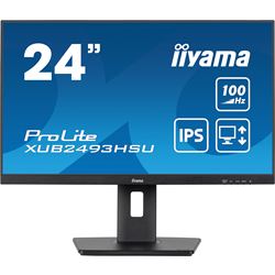 iiyama ProLite monitor XUB2493HSU-B7 24", IPS, 100hz, Height Adjustable, Black, Ultra Slim Bezel, HDMI, DisplayPort, Blue light reducer, Flicker free thumbnail 0