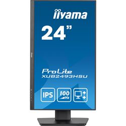 iiyama ProLite monitor XUB2493HSU-B7 24", IPS, 100hz, Height Adjustable, Black, Ultra Slim Bezel, HDMI, DisplayPort, Blue light reducer, Flicker free thumbnail 1