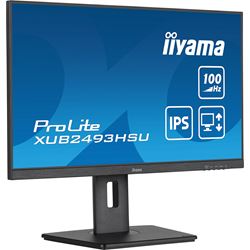 iiyama ProLite monitor XUB2493HSU-B7 24", IPS, 100hz, Height Adjustable, Black, Ultra Slim Bezel, HDMI, DisplayPort, Blue light reducer, Flicker free thumbnail 3