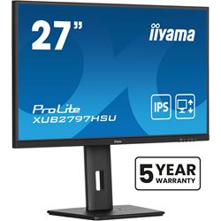 iiyama ProLite Monitor XUB2797HSU-B2 27", Black, 1ms, 100 Hz, Height Adjustable, IPS Panel, HDMI, DisplayPort, standard HD thumbnail 4