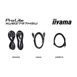 iiyama ProLite Monitor XUB2797HSU-B2 27", Black, 1ms, 100 Hz, Height Adjustable, IPS Panel, HDMI, DisplayPort, standard HD thumbnail 13