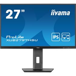 iiyama ProLite Monitor XUB2797HSU-B2 27", Black, 1ms, 100 Hz, Height Adjustable, IPS Panel, HDMI, DisplayPort, standard HD thumbnail 0